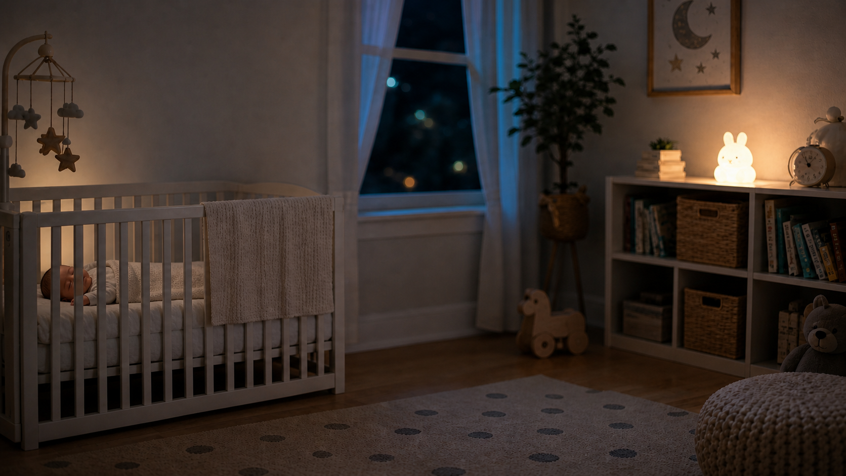 Un bébé endormi dans une chambre calme la nuit